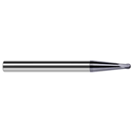 High Helix End Mill For Medium Alloy Steels - Ball, 0.1250 (1/8), Neck Dia.: 0.1950
